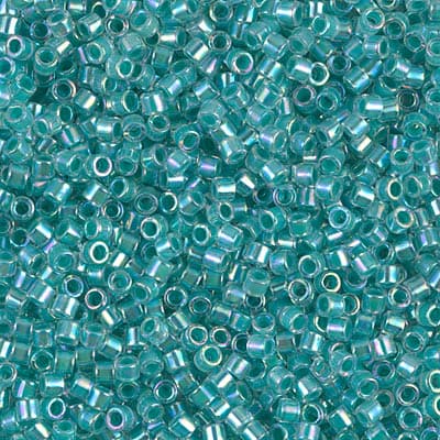Бисер Miyuki Delica DBM0079 Turquoise Green Lined Crystal AB