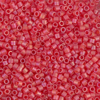Бисер Miyuki Delica DBM0856 Matte Transparent Red Orange AB