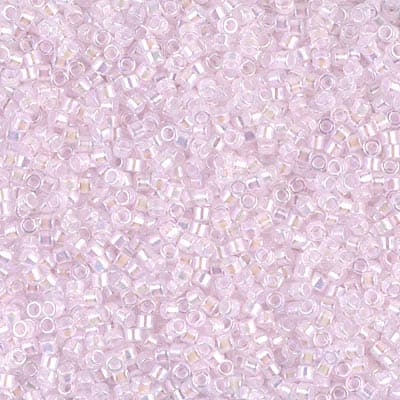 Бисер Miyuki Delica DB0055 Pink Lined Crystal AB