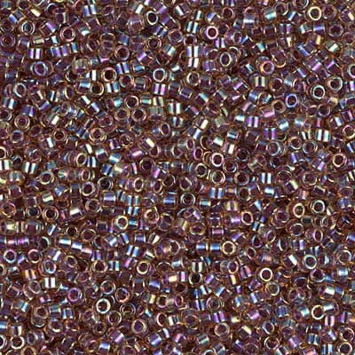 Бисер Miyuki Delica DB0091 Cranberry Lined Light Topaz AB