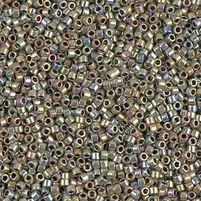 Бисер Miyuki Delica DB0546 Silver Gold Iris (Palladium Plated AB) (Was DB0513)