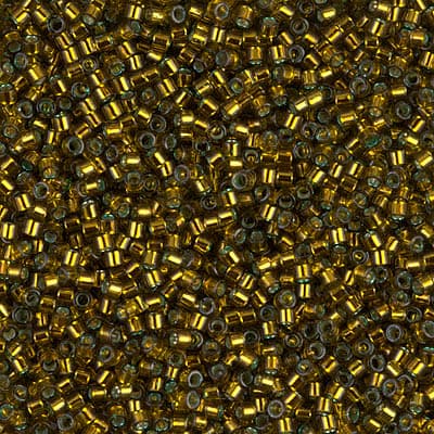 Бисер Miyuki Delica DB0604 Dyed Silverlined Golden Olive
