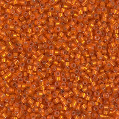 Бисер Miyuki Delica DB0682 Dyed Semi-Frosted Silverlined Dark Orange