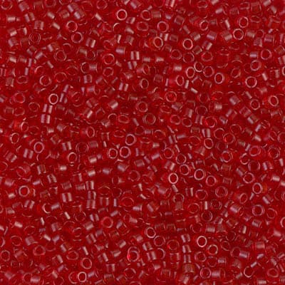 Бисер Miyuki Delica DB0774 Dyed Semi-Frosted Transparent Red