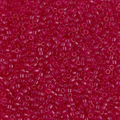 Бисер Miyuki Delica DB0775 Dyed Semi-Frosted Transparent Scarlet