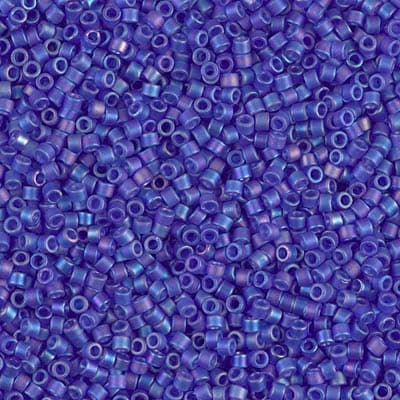 Бисер Miyuki Delica DB0864 Matte Transparent Cobalt AB