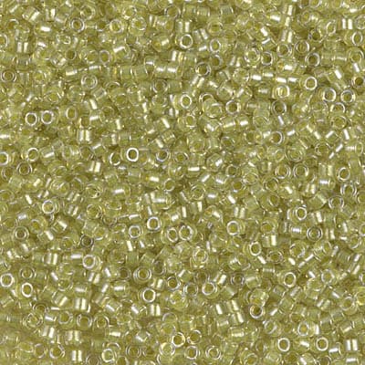 Бисер Miyuki Delica DB0910 Sparkling Yellow Green Lined Crystal