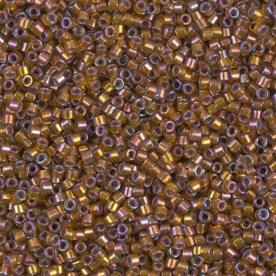 Бисер Miyuki Delica DB1691 Silverlined Glazed Dark Saffron AB