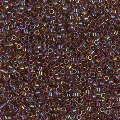 Бисер Miyuki Delica DB1748 Cranberry Lined Chartreuse AB