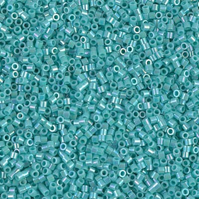 Бисер Miyuki Delica DBS0166 Opaque Turquoise Green AB