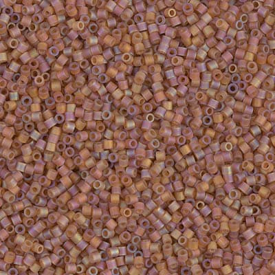 Бисер Miyuki Delica DBS0853 Matte Transparent Dark Topaz AB