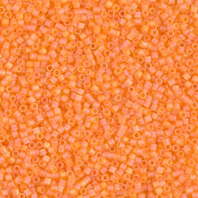 Бисер Miyuki Delica DBS0855 Matte Transparent Orange AB