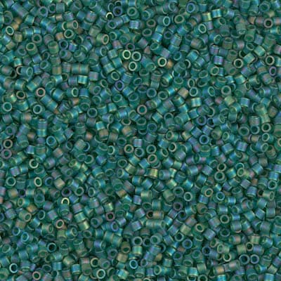 Бисер Miyuki Delica DBS0859 Matte Transparent Dark Emerald AB