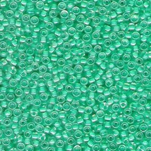 Miyuki Round 0218 Light Aqua Lined Crystal