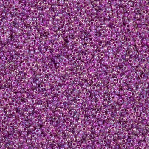 Miyuki Round 0264 Raspberry Lined Crystal AB