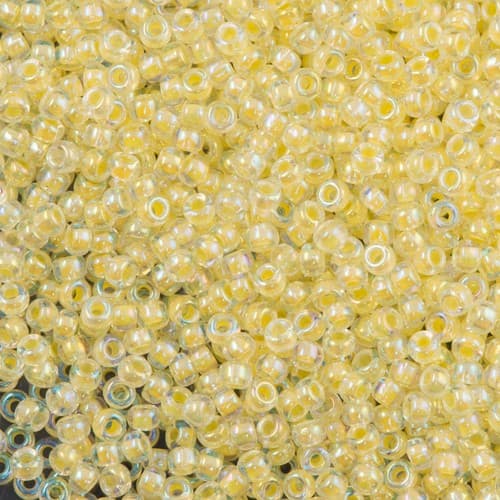Miyuki Round 0273 Light Yellow Lined Crystal AB