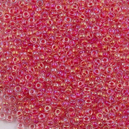 Miyuki Round 0276 Dark Coral Lined Crystal AB