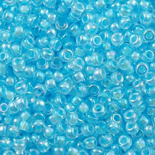 Miyuki Round 0278 Aqua Lined Crystal AB