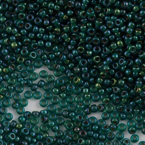 Miyuki Round 0338 Lined Emerald Luster