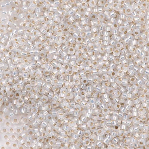 Miyuki Round 0551 Gilt Lined White Opal