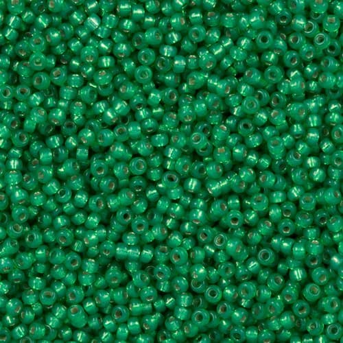 Miyuki Round 0646 Dyed Dk Mint Green Silver Lined Alabaster