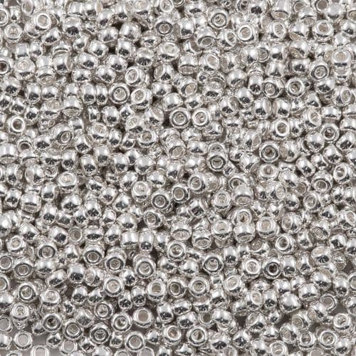 Miyuki Round 0961 Bright Sterling Plated