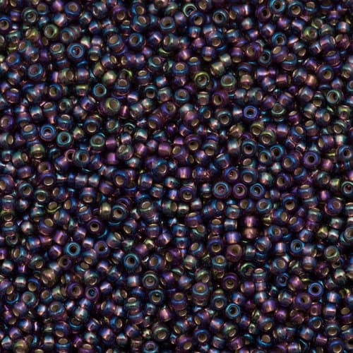 Miyuki Round 1013 Silver Lined Dark Smoky Amethyst AB