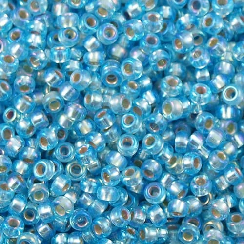 Miyuki Round 1018 Silver Lined Aqua AB