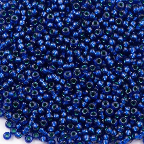 Miyuki Round 1457 Dyed Emerald Silver Lined Dark Sapphire