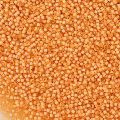 Miyuki Round 1922 Semi-Frosted Peach Lined Light Topaz