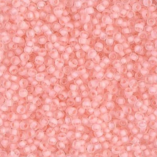 Miyuki Round 1934 Semi-Frosted Baby Pink Lined Crystal