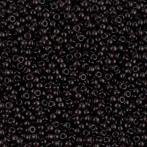 Miyuki Round 2402SF Semi Frosted Transparent Extra Dark Smoky Amethyst