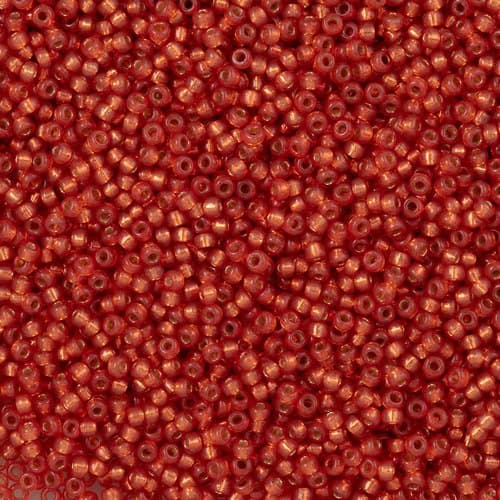 Miyuki Round 4244 Duracoat Silver Lined Dyed Persimmon