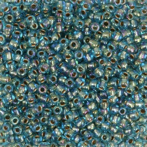 0995 - Inside Color Lined Gold Aqua AB
