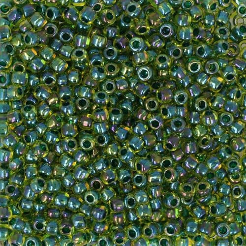 1829 - Jonquil Lined Forest Green AB
